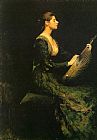 Thomas Dewing Canvas Paintings - Lady with a Lute